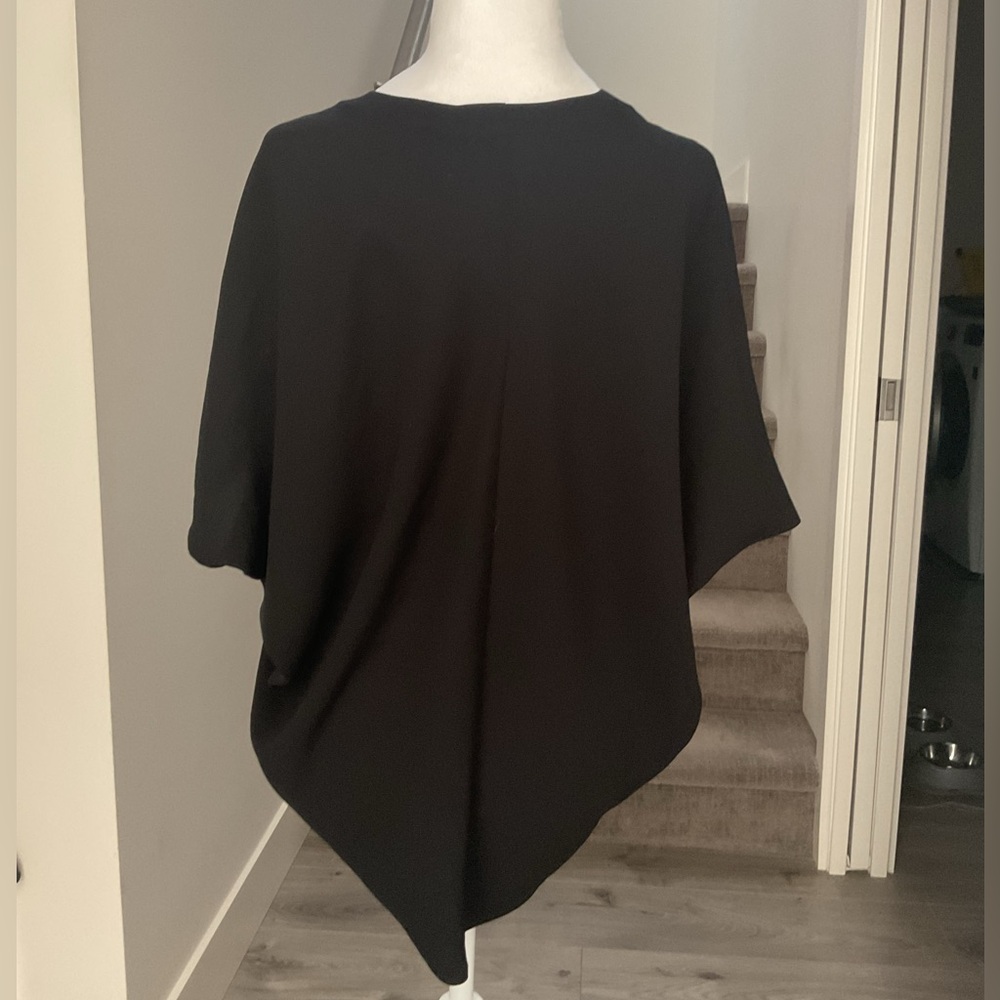 **All Saints ** V Neck Poncho/cape Black Hi-low Blouse . - Picture 4 of 10